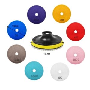 Diamond Abrasive Discs (Set Of 18) - 4" Wet/Dry Polishing Pads For Drills