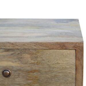Solid Wood Wall Mounted Rounded Bedside, 1 Drawer, Light Brown