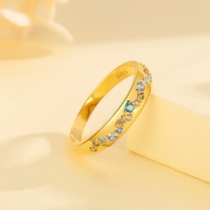 S925 Sterling Silver Ring Jewelry With A Starry Sky Design