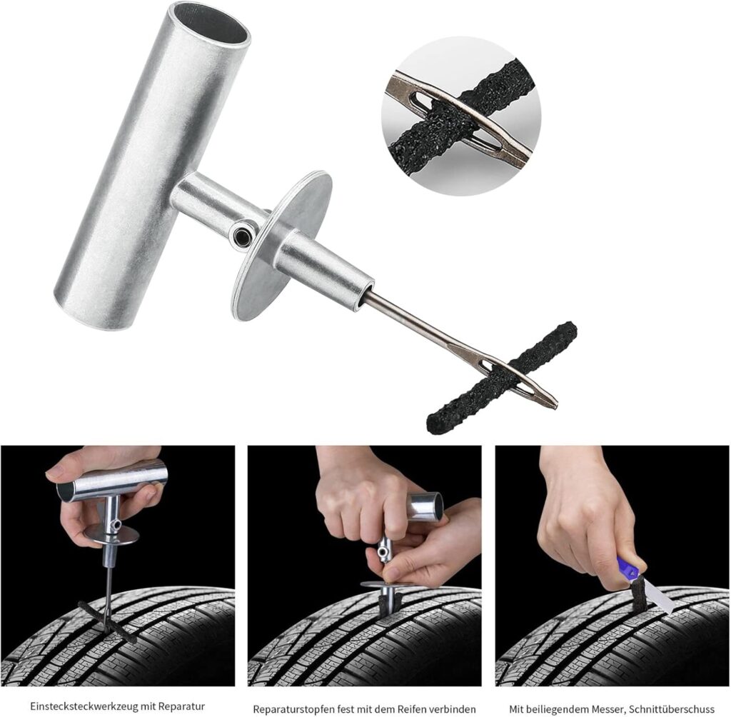 Tire Repair Kit 68pcs Heavy Duty Tire Plug Kit Universal Tire Repair Tools To Fix Punctures And Plug Flats Patch Kit For Car Motorcycle, Truck, ARB ATV Tractor RV SUV Trailer