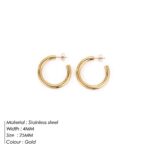 Fashionable Gold-Plated Stainless Steel Earrings