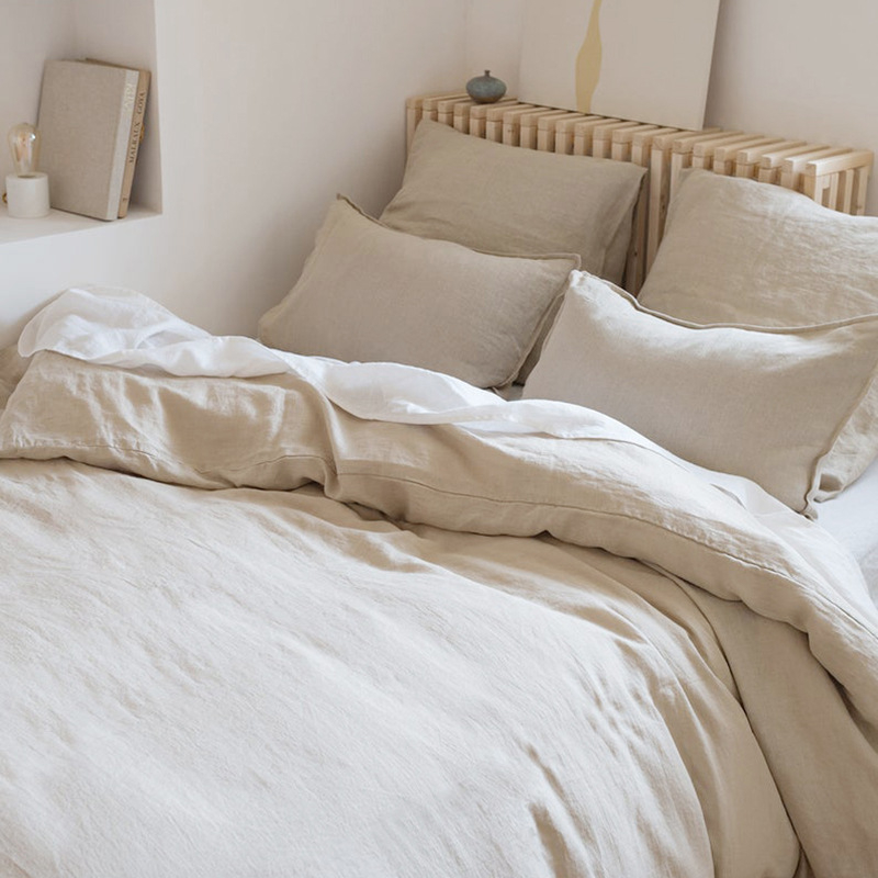 Japanese-style Washed Linen Four-piece Bedding Set Suitable For All Seasons - Image 10