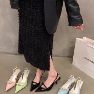 2026 Summer Bow One-Strap Thin Heel Sandals, Sweet Backless Single Shoes, New Arrival