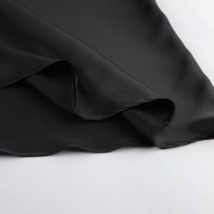 Black Lace Sheer Halter Top And Satin High-waisted Skirt Two-piece Set