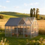 Gray Large Chicken Coop For 8-12 Chickens With Water-Resistant And Anti-UV Cove ,Nesting Box