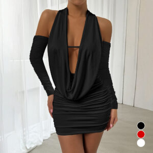 Fashionable Backless Long-Sleeve Dress For Women