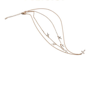 24k Gold Jewelry,Cross Heart Charm Choker Necklace For Women Dainty Layered Lip Chain Necklace Stainless Steel Trendy Jewelry