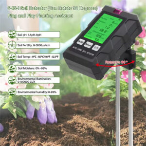 6-in-1 Soil Tester, Soil Fertility, PH-Temperature, Air Humidity, Sunlight, Air Humidity Detector, Gardening, Soil Analyzer, Soil Tester, New