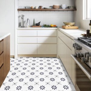 20pcsSelf-Adhesive Floor Tiles, PVC Flooring 7.9 X 7.9 Inch Self-Adhesive Waterproof Floor Strips, Waterproof And Non-Slip Features, DIY Suitable For Bathroom, Kitchen, Living Room, Covers 4.3 Sq