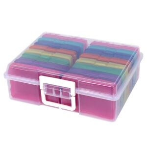 Multicoloured Photo Storage Box 4.7x6.6 Picture Album Organizer Container Craft Case