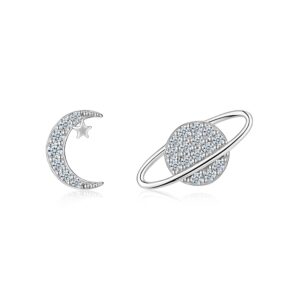 A Luxurious And Fashionable Minimalist Jewelry Earring Set Featuring Top-quality Moissanite Stones, Made Of S925 Silver Electroplated With Platinum.