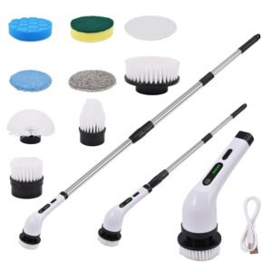 Adjustable-Length Multifunction Electric Cleaning Brush For Bathroom Glass
