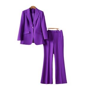 New Light-Luxury High-End Casual Professional Suit Jacket And Flared Pants Two-Piece Set
