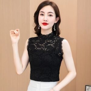 Women's Lace Hollow Sleeveless Base Layer Top