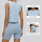 Sleeveless Womens Cropped Loose-fitting Yoga Toplightweight Breathable And Casual