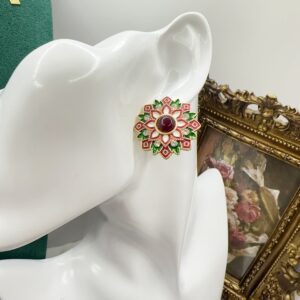 Floral Colored Necklace And Earrings Light Luxury Vintage-style Jewelry