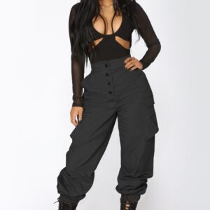 European And American-style Trendy High-waisted Drawstring Casual Pants