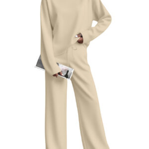 Solid-color T-shirt And Pants Two-piece Set