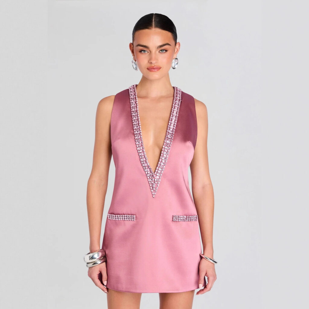 Hot-stone Multi-color Sleeveless Dress
