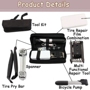 16-in-1 Bike Tool Kit With Tyre Repair & Valve Core Tool, Portable Bike Repair Kit For Road & MTB, Compact Bike Multi Tool Set, Essential Bike Tools Kit Set With Bag, Durable Bike Tool And Bicycle Too