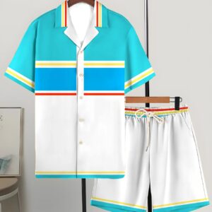 Printed Trendy Loose Short-Sleeve Shirt And Shorts Mens Set