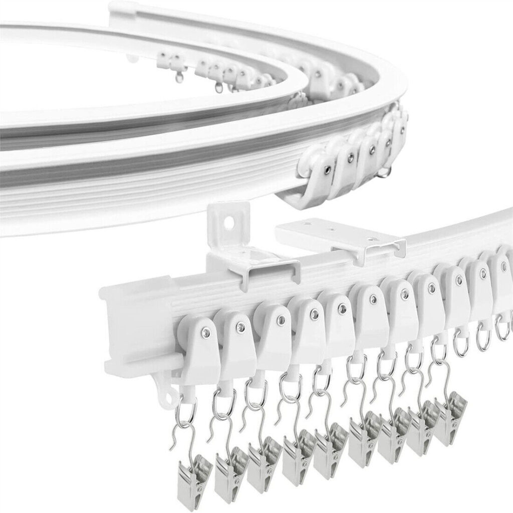 NEW 5M Bendable Flexible Curtain Track Rod Rail Ceiling Window Caravan Straight Bay UK