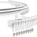 NEW 5M Bendable Flexible Curtain Track Rod Rail Ceiling Window Caravan Straight Bay UK