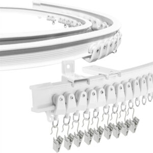 NEW 5M Bendable Flexible Curtain Track Rod Rail Ceiling Window Caravan Straight Bay UK