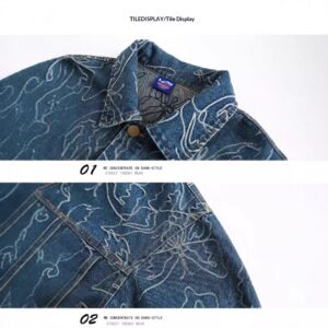 Japanese-style Vintage Washed Frayed-edge Distressed Denim Jacket