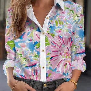 Fashionable Casual Long-sleeve Womens Blouse Versatile And Loose-fitting