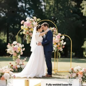 Arch Backdrop Stand, Set Of 3, 6/5/4 Ft, Stable Structure, Easy Assembly, Gold Metal Arch Backdrop Stand For Wedding, Birthday Party, Graduation, Holiday Celebration, And Ceremony Decoration