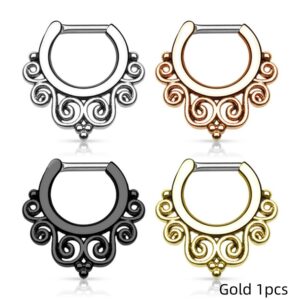 Mid-stem Titanium Nose Ring Piercing Jewelry