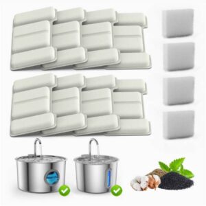 Stainless Steel Pet Water Fountain Filters Pet Water Fountain Filters 8-Pack Replacement Filters With 4 Sponge Filters For Stainless Steel Cat Dog Water Dispenser Dog And Cat Water Dispenser Filters