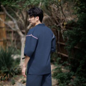 Japanese Jinbei, Cotton Short-Sleeve Set, Traditional Japanese Kimono Homewear Pajamas, Hot Spring & Summer Festival Novelty Outfit