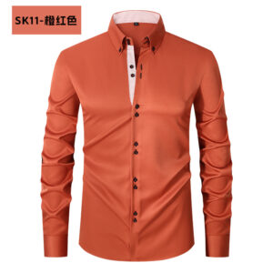Men's Casual Business Plus-Size Long-Sleeve Shirt