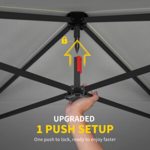 10 x 10 ft Pop Up Canopy Tent with One Push Setup, Outdoor Portable Instant Canopy Shelter w/ Roller Bag, White