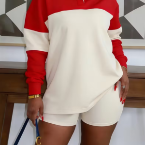 A Two-piece Set Of Color-blocked Casual Sports Clothing