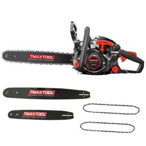 TMAXTOOL 62cc Powerful 20 Inch 16 Inch Gas Chainsaw With 2 Stroke Perfect For Pruning, Limbing, And Sawmill Operations-black
