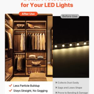 Plaster-in LED Aluminum Channel, 10-Pack 6.6 Ft/2M, Trimless Recessed Drywall LED Strip Diffuser Channel, With Milky Cover, End Caps And Mounting Clips, Aluminum Profile, For Wall And Ceiling