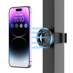 MagSafe Magnetic Phone Holder With Adjustable Silicone Strap, 4000Gs Strong Magnet Gym Shopping Cart Mount, 360 Rotation Stand For Phone & Universal Phones