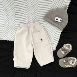 Fleece-lined Embroidered Thickened Casual Warm Pants