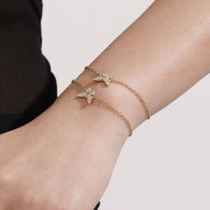 Full-diamond Butterfly Clavicle Necklace And Bracelet
