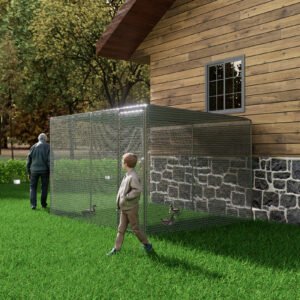 Chicken Coop 9.8x6.5x6.5FT Chicken Run Pen For Yard . It Can Also Be Used As A Large Bird Cage Or A Cat House And Other Pet Cages. Outdoor Bird Aviary Parrot Cage Without Perch.The Net Is Green .