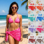 Women's Instagram-style Sexy Lace-up Printed Bikini Swimsuit