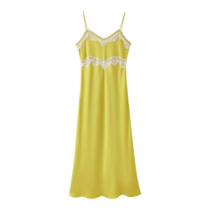 Womens Fashionable Sexy Chic Lace-Trimmed Slip Dress