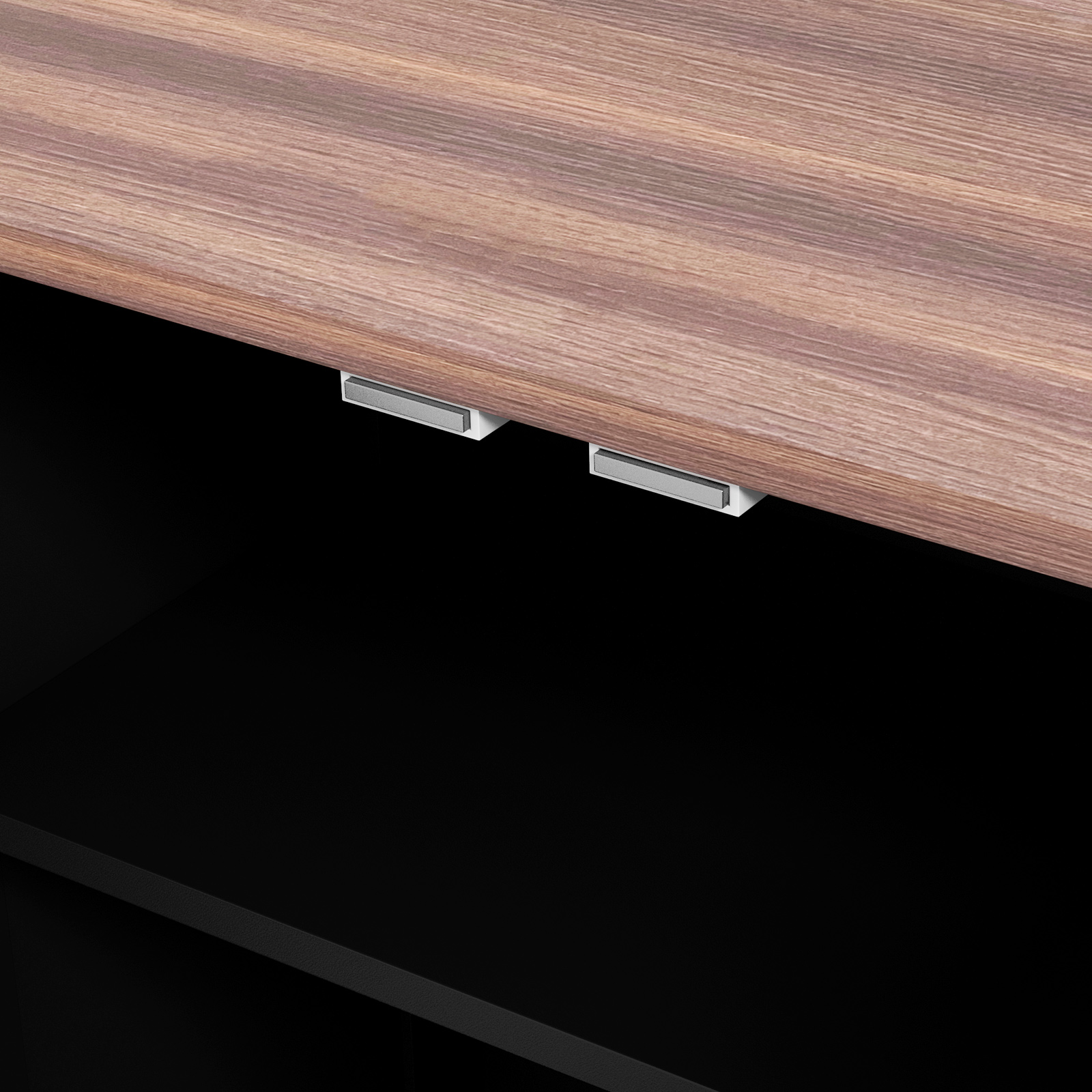 Pet Feeding Station, Dog Food Storage Cabinet w/ Raised Dog Bowls, Adjustable Panel, Hooks for Medium Dogs, Black