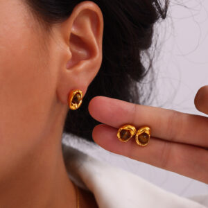 Irregularly Inlaid Natural Tiger Eye Stone Necklace