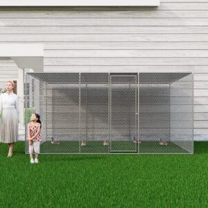 Chicken Coop 13 X 8 X 6.5 FT Chicken Run Pen For Yard . It Can Also Be Used As A Large Bird Cage Or A Cat House And Other Pet Cages. Outdoor Bird Aviary Parrot Cage Without Perch.The Net Is Green .