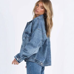 New Versatile 3D Bag Design Retro Classic Loose-fit Denim Jacket