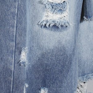 Casual Faux Two-piece Ripped Jeans
